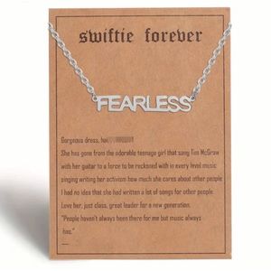 NWOT silver plated fearless necklace
